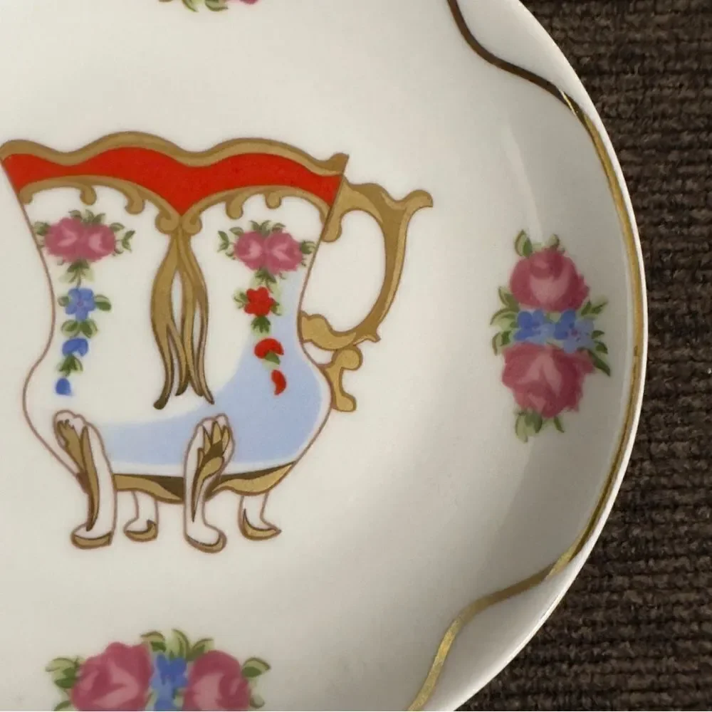 St. Martin Email de Limoges Decore a La Main a.f. Marino Floral Cup Print Saucer